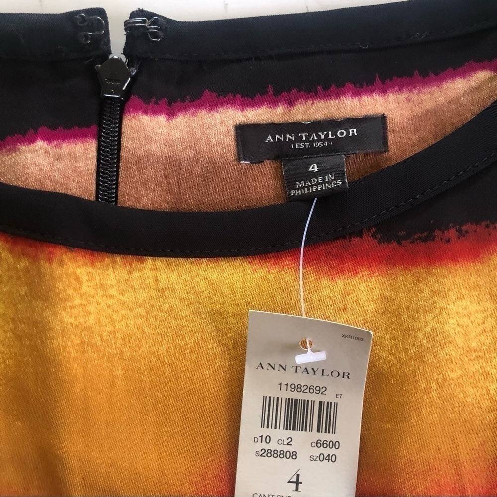 Ann Taylor Women’s Watercolors Stripes Sleeveless Shift Dress Size 4 - Picture 6 of 12